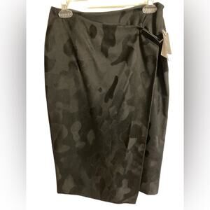 Finity Studio Wrap Front Skirt Black New Womens size 6 secretary classic mobwife